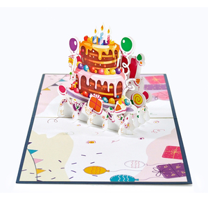 Fabrication artisanale de gâteau d'anniversaire 3D Pop Up Cartes de vœux fabriquées au Vietnam - Product Image 3
