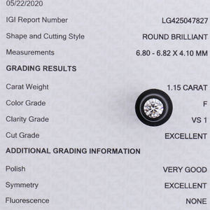 Diamante cultivado en laboratorio de 1.50 quilates, pulido, con certificación IGI, calidad G VVS1, para la elaboración de joyas de D'VINS JEWELS - Product Image 5