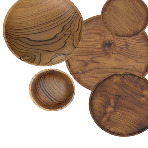 Paquete de 4 bandejas para servir de madera de acacia respetuosas con el medio ambiente para comidas calientes, platos de madera, exhibición de alimentos para cafetería, cocina o restaurante - Product Image 2