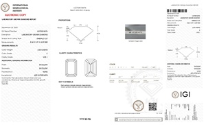 Diamant de 2,00 carats, couleur E, clarté VVS1, taille émeraude, certifié IGI, cultivé en laboratoire CVD, parfait pour une bague haut de gamme - Product Image 2