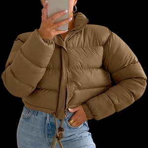 Oversized fit Women's Short <b>Puffer</b> Coat Ladies <b>Cropped</b> Bubble <b>Jacket</b> Custom Clothing Factory Women Casual wear Wholesale Supply - Product Image 2