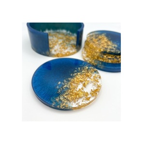 Sous-verres ronds en résine faits à la main, diamètre 300 mm, épaisseur personnalisée, résistants à la chaleur, réutilisables, pour la décoration de table à la maison - Product Image 2