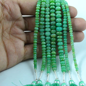 Chrysoprase africaine naturelle de qualité supérieure en forme de rondelle lisse brin de perles de pierres précieuses pour la fabrication de bijoux cadeaux de meilleure qualité - Product Image 1