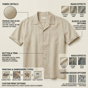 Ensemble décontracté homme hiver beige en coton 100% respirant avec chemise à manches courtes unie et short imprimé par transfert thermique tricoté de haute qualité - Product Image 5