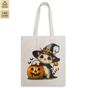 Sac fourre-tout promotionnel en coton 140 GSM, sac de shopping promotionnel 38x42 cm, logo personnalisé, vente en gros, OEM, réutilisable, modèle SNC95AS - Product Image 1