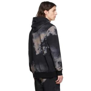 Sweat à capuche surdimensionné noir à cordon de serrage pour homme, imprimé graphique tie-dye hip-hop personnalisé - Product Image 1