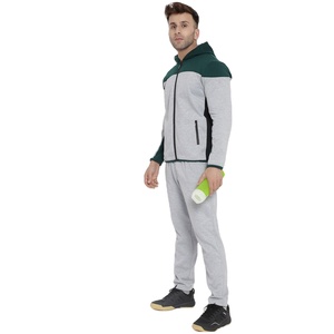 Fashion Sportswear Men's Custom Brand Logo 2 <b>Pc</b> Zip up Cotton Tracksuit Sweatsuit Jogger Suit Men Track Suit <b>Set</b> - Product Image 4
