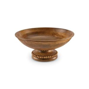 Handmade Decorative Wood Fruit Bowl with Gold <b>Foil</b> Stripe Pedestal Wooden Serving Bowl Home Decor & Luxury Tableware Gift Bowls - Product Image 5