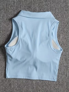 สปอร์ตบราสำหรับวิ่งที่มีความยืดหยุ่นสูงสำหรับผู้หญิง |   เสื้อครอปออกกำลังกายแบบไร้ตะเข็บ X-Strap |   เสื้อกล้ามรัดรูปแบบมีแถบยางยืดสำหรับออกกำลังกาย - Product Image 6