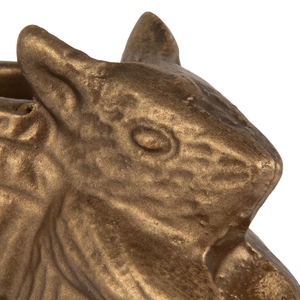 Portavelas de diseño elegante, retro, de aluminio fundido con revestimiento de latón oscuro, creativo, con forma de rata, ofrece personalizaciones con forma de animal. - Product Image 2