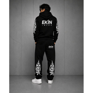 Conjunto Deportivo Personalizado con Estampado de Llamas 2026, Sudadera con Capucha y Pantalones Deportivos para Hombre, Ropa Deportiva de Felpa, OEM - Product Image 2