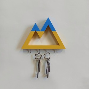 Wooden Mountain Design Key Holder <b>Wall</b> Hanging <b>Hook</b> <b>Rack</b> Perfect For Entryway Key Storage And Nature Theme Decor From India - Product Image 4