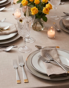 Juego de cubiertos de acero inoxidable plateado, elegante y duradero, para uso en el hogar, cocina, comedor, bodas y hoteles. - Product Image 3