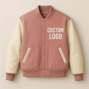 Vestes de baseball personnalisées OEM avec manches brodées en chenille, vestes universitaires en cuir, vestes unies vierges pour hommes - Product Image 1