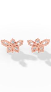 Exquisitos Pendientes de Plata de Ley 925 con Forma de Mariposa y Diamantes Cúbicos de Laboratorio con Corte Marquesa y Pera para Mujer - Product Image 4