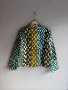 <b>Quilted</b> Cotton <b>Jacket</b> Women Mandarin Collar Full Sleeve Patchwork Floral <b>Pattern</b> Hand Embroidery Winter Regular Length GIFT - Product Image 6