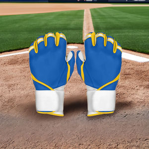 Custom Logo Design Premium Rubber/PVC Durable Lightweight Ambidextrous Eco-Friendly <b>Baseball</b> Batting Gloves Pull On/Hook Loop - Product Image 5