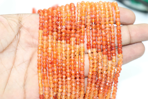 Cuentas Rondelle facetadas de cornalina natural 4-4,5mm 13 pulgadas hebra para la fabricación de joyas - Product Image 2