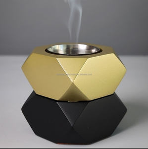 Handmade Luxury Bakhoor <b>Burner</b> 2025 Ramadan Incense Holder Resin & Wood with Golden <b>Silver</b> Printed for Religious Use - Product Image 1