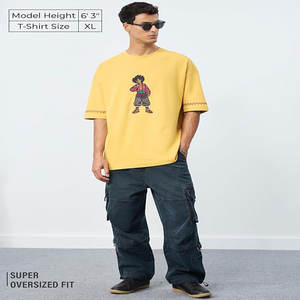 Camiseta estampada personalizable de algodón de 180g de alta calidad para hombre, técnica lavada de soplo Unisex Vintage de gran tamaño disponible, largo corto - Product Image 3