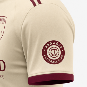 Camiseta de Fútbol del Club Victory Redwood para Hombre, Color Crema Marrón, Cuello Redondo, Manga Corta, Sublimada, Transpirable, 100% Poliéster - Product Image 3