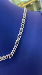 Collier en diamant VVS plaqué rhodium, diamants moissanite taille brillant ronde, collier de luxe pour femmes - Product Image 6