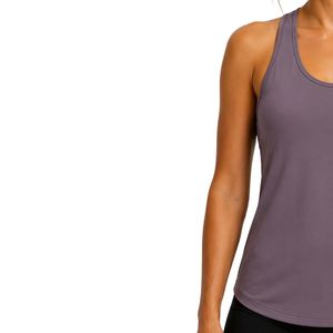 <b>Purple</b> Gray Women Racerback Tank <b>Top</b> Printed Sleeveless Gym Yoga Fitness Workout Running Activewear Moisture Wicking Custom OEM - Product Image 3
