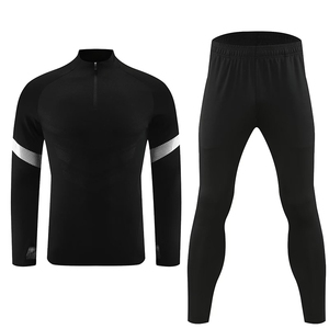 Survêtements unisexes de haute qualité en polyester 100% blanc, veste de sport d'entraînement à demi-zip pour le football - Product Image 1