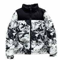 Blouson matelassé Whiteaura International à imprimé abstrait, entièrement zippé, chaud, imperméable, respirant, en toile, vêtement d'extérieur d'hiver, coupe classique