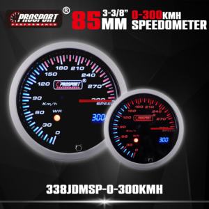 Nouveau Compteur de Vitesse Japonais 85mm à Lentille Teintée 0-300 KMH, Rétroéclairage Blanc Ambre, Cadre en Aluminium, Double Affichage, Avertissement, Garantie 12 Mois - Product Image 2