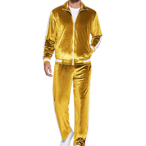 Ensemble de survêtement décontracté 2 pièces en velours épais pour homme – Veste zippée et pantalon de fitness - Product Image 6