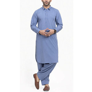 Shalwar Kameez pour homme en coton mélangé de luxe, tenue traditionnelle élégante, design confortable pour les mariages et les événements formels - Product Image 1