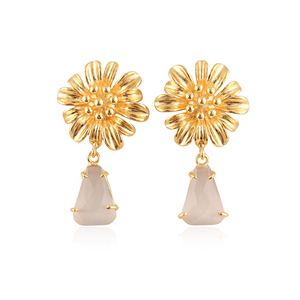 Pendientes de Gema con Diseño de Girasol para Mujer, Joyería Elegante y Vibrante para Bodas, Pendientes de Estilo Distintivo - Product Image 4