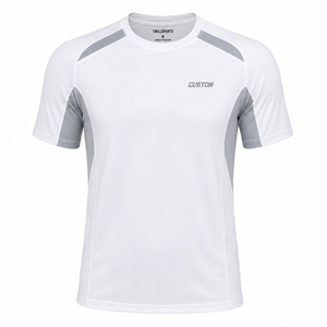 T-shirts de sport pour hommes, course à pied, athlétisme, gym, entraînement, fitness, respirant, polyester de haute qualité, séchage rapide, t-shirt en polyester tricoté - Product Image 1