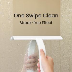 Tergivetro doccia in silicone monopezzo con gancio integrato per appendere facilmente, ideale per finestre, porte e specchi domestici - Product Image 6