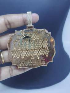 จี้เพชรโมอิสซาไนต์ VVS สั่งทำชื่อได้ จี้เงินแท้ 925 ชุบทอง จี้ตัวอักษรหรูหรา จี้อักษรย่อ จี้ฮิปฮอป - Product Image 5