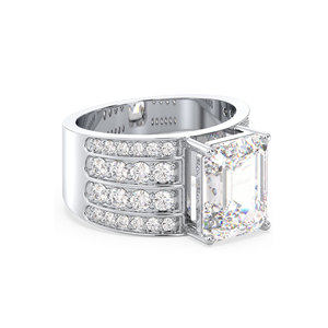 REYES Unique Design 925 Sterling <b>Silver</b> Emerald Cut 6.11 Carat Moissanite Solitaire <b>Ring</b> <b>Statement</b> Engagement <b>Rings</b> For Women - Product Image 3