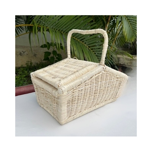 Multi-purpose Eco-friendly White Rattan Picnic & <b>Storage</b> <b>Basket</b> - Product Image 1