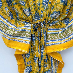 Wholesale Hand Block Printed Cotton <b>Kaftan</b> Block Printed Cotton <b>Beach</b> <b>Kaftan</b> Women Party Dress Wear Night Maxi Dress - Product Image 6