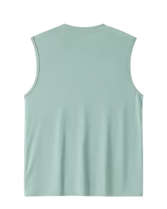 Men's Yellow Sleeveless Tank Top O-Neck Solid Color Casual Breathable Quick Dry Knitted 120g Printed Polyester/Cotton Athletic - Product Image 2