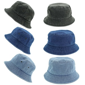 Sombreros de cubo de mezclilla para hombre y mujer, gorros de cubo de mezclilla de colores sólidos Unisex, 100% algodón empaquetable, de viaje para verano - Product Image 6