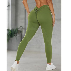 Butt Lifting Ruched Back <b>Leggings</b> Full Length Women Yoga Workout Running Gym Tights OEM ODM Women Full Length <b>Seamless</b> <b>Legging</b> - Product Image 3