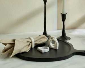 Juego de Anillos para Servilletas de Piedra Modernos, 4.5 cm de Ancho, Decoración de Mesa para Bodas, Fiestas en Casa, Diseño Duradero - Product Image 1