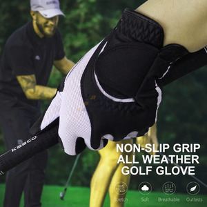 Gants de golf personnalisés OEM pour hommes en cuir Cabretta respirant, poignées souples, ajustement flexible, pour entraînement et compétition, antidérapants - Product Image 5