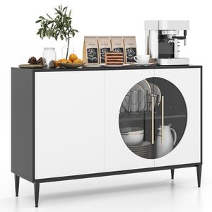 Credenza con Anta in Vetro Temperato per Soggiorno, Sala da Pranzo o Cucina - Product Image 6
