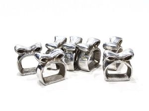 <b>Brushed</b> Aluminum Napkin Rings Featuring Modern Metallic Texture For Stylish Dining Room Table Decoration - Product Image 3