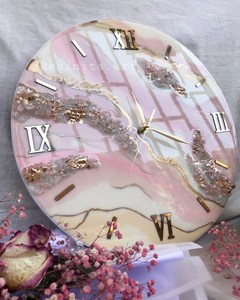 Elegant Art Deco Hanging Quartz Epoxy Resin Wall <b>Clock</b>-Handmade Home Decor-Stunning Timepiece for Stylish Living Spaces - Product Image 3