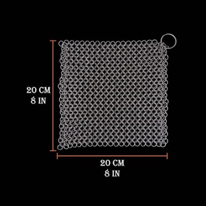 Private Branding Stainless Steel Chainmail Scrubber Pad For Cleaning Cast Iron <b>Cookware</b> Without Scratching Surface - Product Image 4