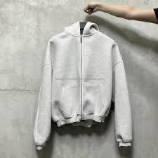 สินค้ามาใหม่ เสื้อฮู้ดซิปผู้ชายแฟชั่นฤดูใบไม้ผลิ สีเทา ทรงหลวม ผ้าวอร์สเตด พิมพ์ลาย - Product Image 2