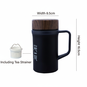 16Oz/500ml Stainless Steel Double Wall Vacuum <b>Flask</b> Portable Tea Mug Porcelain Liner Tea Strainer 4-6hr Hot/8-10hr Cold - Product Image 5